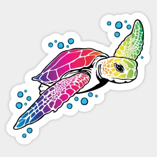 Rainbow Sea Turtle Sticker